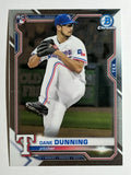 2021 Bowman Chrome #75 Dane Dunning RC