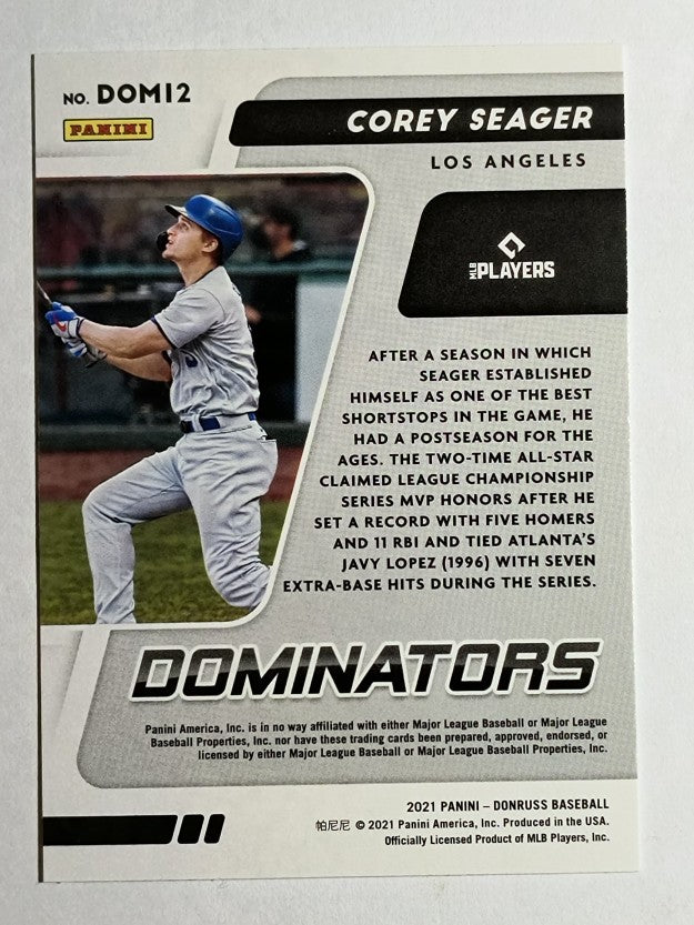 2021 Donruss Dominators Diamond #12 Corey Seager