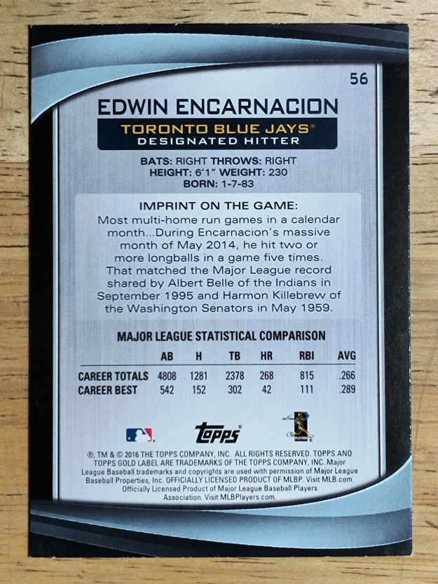 2016 Topps Gold Label Class 1 #56 Edwin Encarnacion
