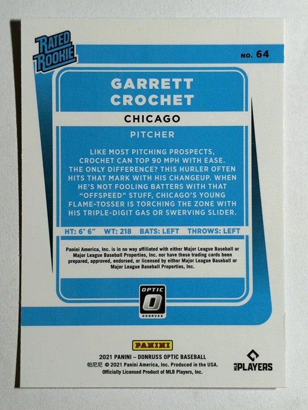 2021 Donruss Optic #64 Garrett Crochet RR RC