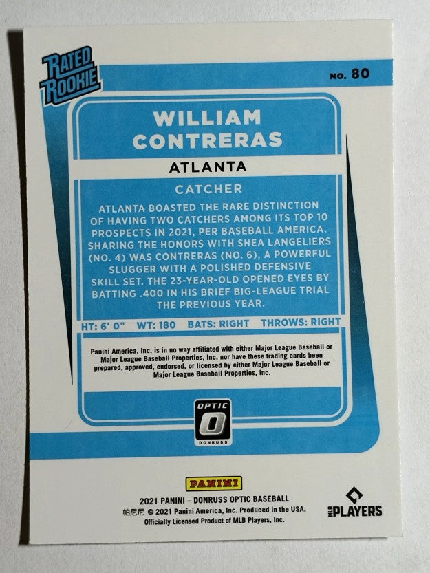 2021 Donruss Optic #80 William Contreras RR RC