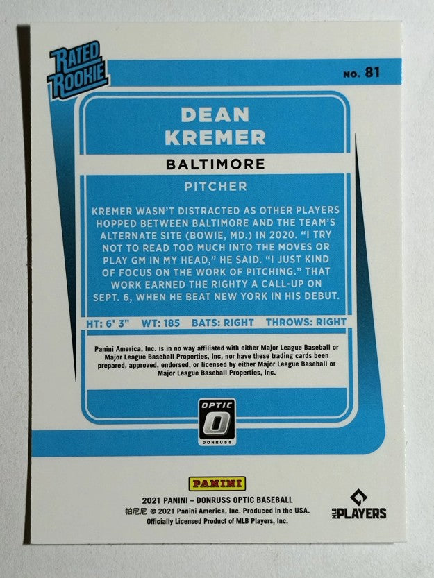 2021 Donruss Optic #81 Dean Kremer RR RC