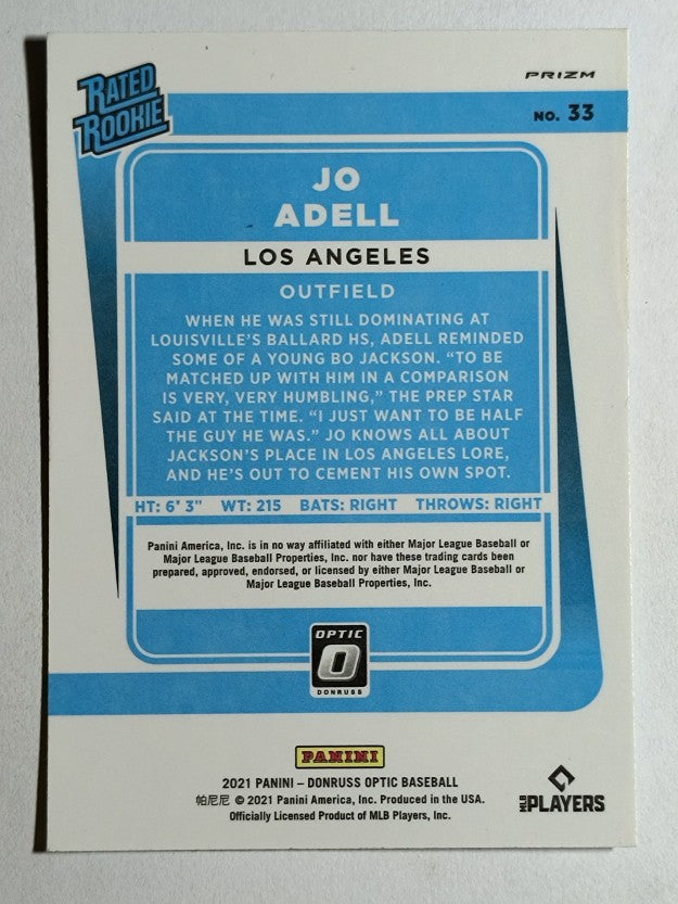 2021 Donruss Optic Carolina Blue and White #33 Jo Adell RR