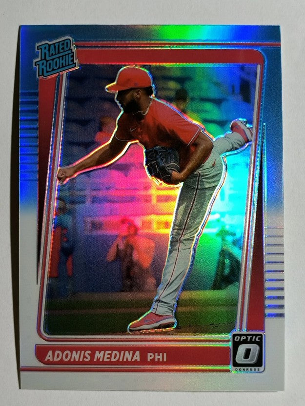 2021 Donruss Optic Carolina Blue and White #83 Adonis Medina RR
