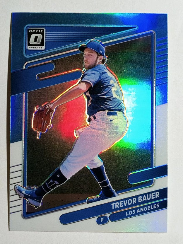 2021 Donruss Optic Carolina Blue and White #196 Trevor Bauer