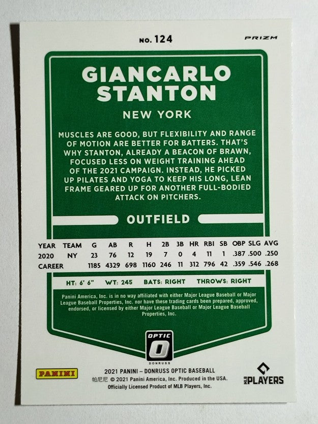 2021 Donruss Optic Holo #124 Giancarlo Stanton