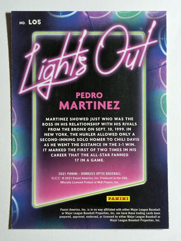 2021 Donruss Optic Lights Out #5 Pedro Martinez