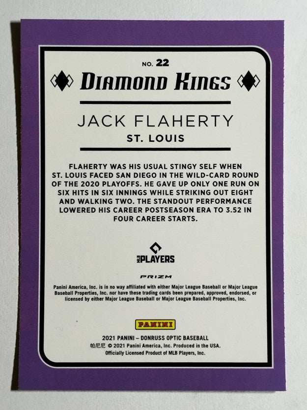 2021 Donruss Optic Lime Green #22 Jack Flaherty DK