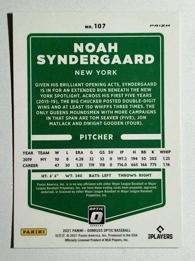2021 Donruss Optic Lime Green #107 Noah Syndergaard