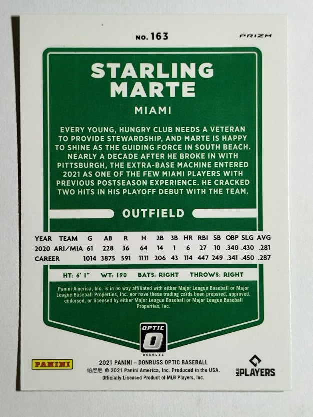 2021 Donruss Optic Lime Green #163 Starling Marte