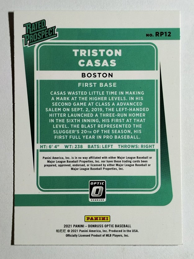 2021 Donruss Optic Rated Prospects #12 Triston Casas