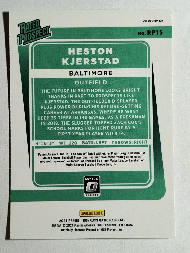 2021 Donruss Optic Rated Prospects Holo #15 Heston Kjerstad