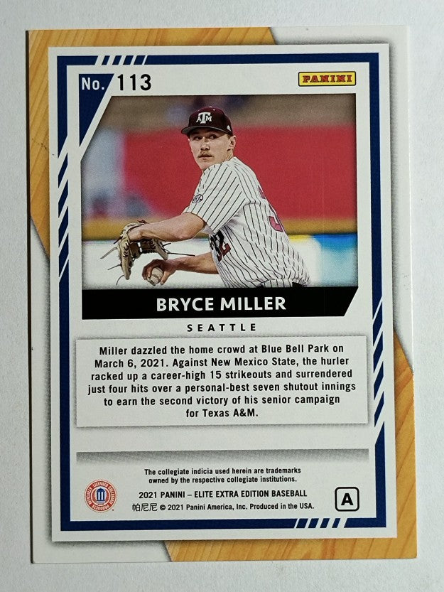 2021 Elite Extra Edition Prime Numbers A #113 Bryce Miller/180