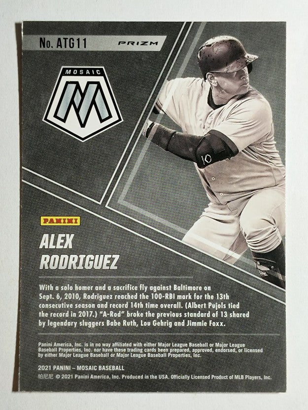 2021 Panini Mosaic All-Time Greats Mosaic Reactive Orange #11 Alex Rodriguez