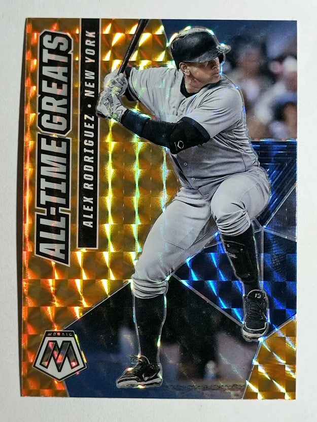 2021 Panini Mosaic All-Time Greats Mosaic Reactive Orange #11 Alex Rodriguez