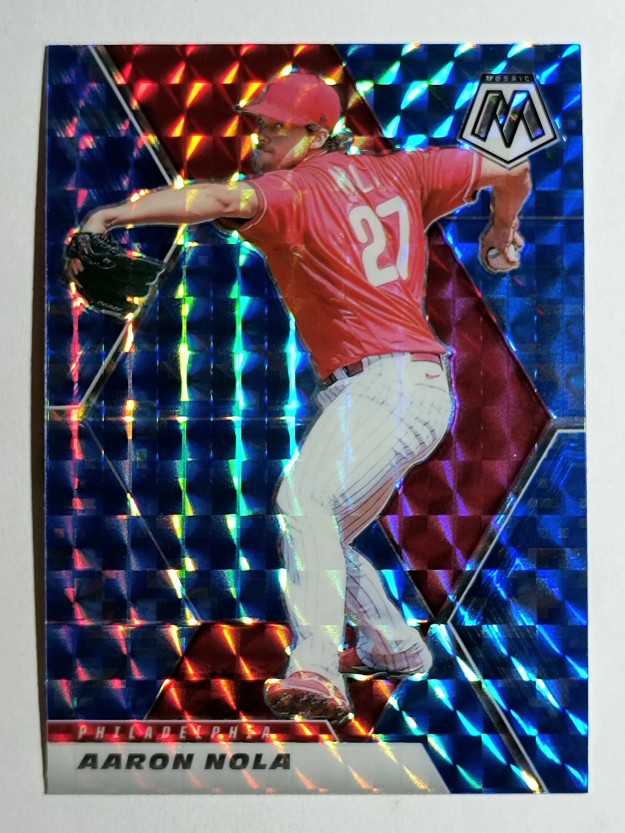 2021 Panini Mosaic Mosaic Blue Camo #40 Aaron Nola