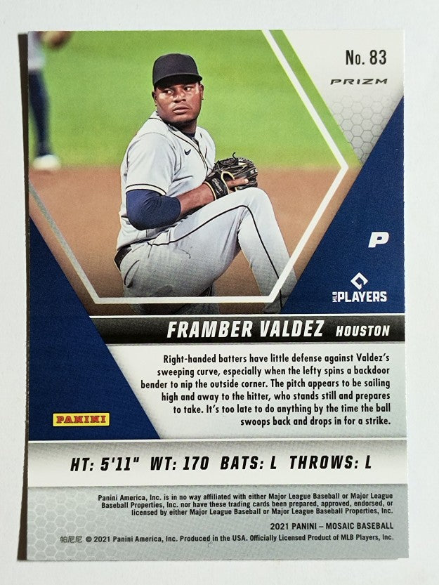 2021 Panini Mosaic Mosaic Blue Camo #83 Framber Valdez