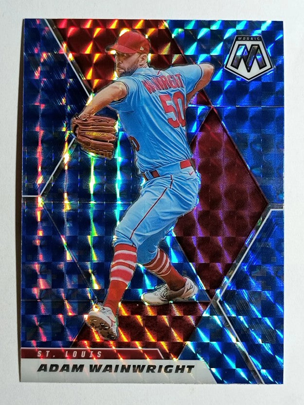 2021 Panini Mosaic Mosaic Blue Camo #148 Adam Wainwright
