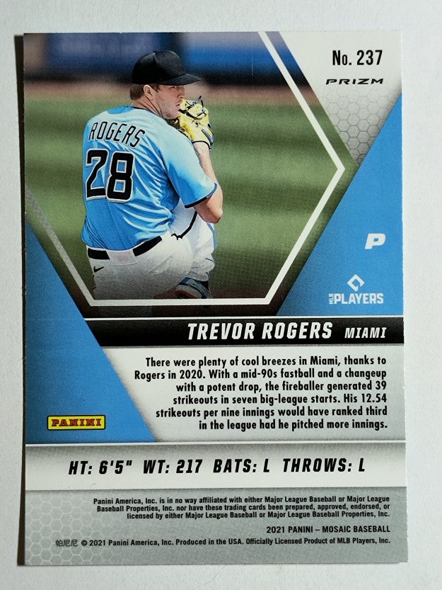 2021 Panini Mosaic Mosaic Blue Camo #237 Trevor Rogers
