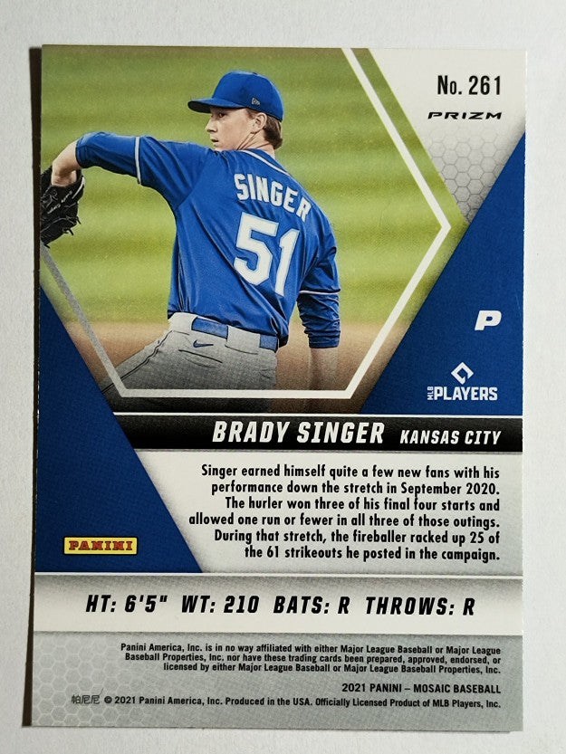 2021 Panini Mosaic Mosaic Blue Camo #261 Brady Singer