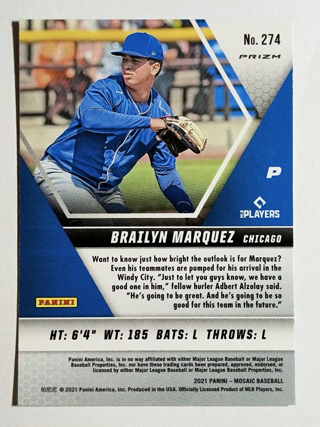 2021 Panini Mosaic Mosaic Blue Camo #274 Brailyn Marquez
