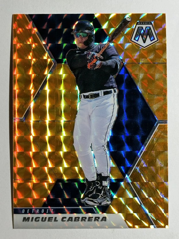2021 Panini Mosaic Mosaic Reactive Orange #117 Miguel Cabrera