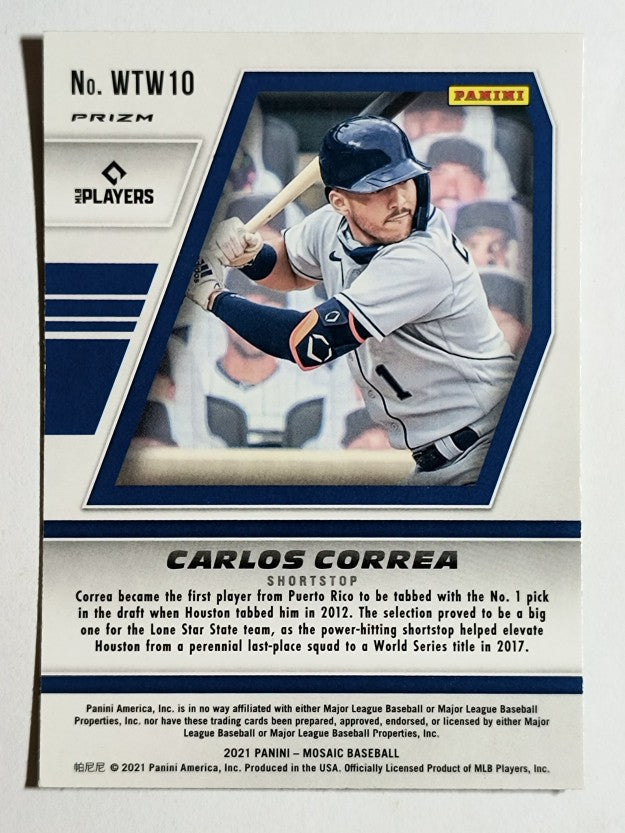 2021 Panini Mosaic Will to Win Mosaic Green #10 Carlos Correa