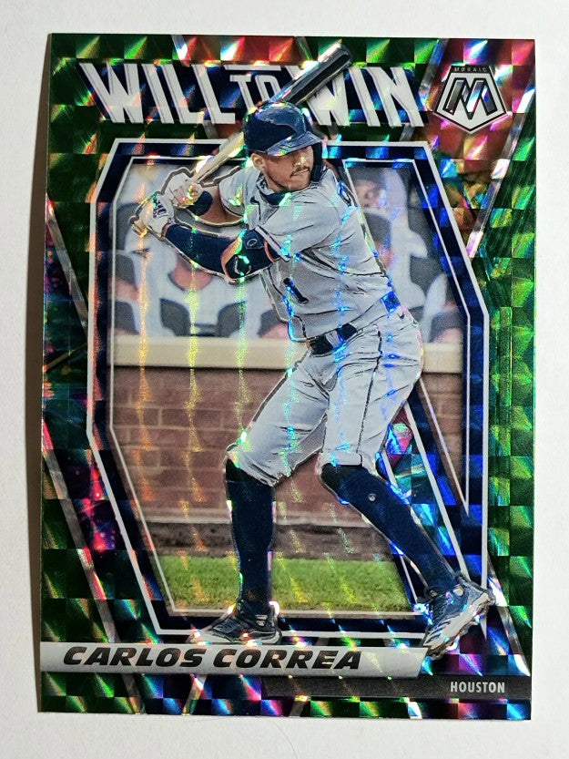 2021 Panini Mosaic Will to Win Mosaic Green #10 Carlos Correa