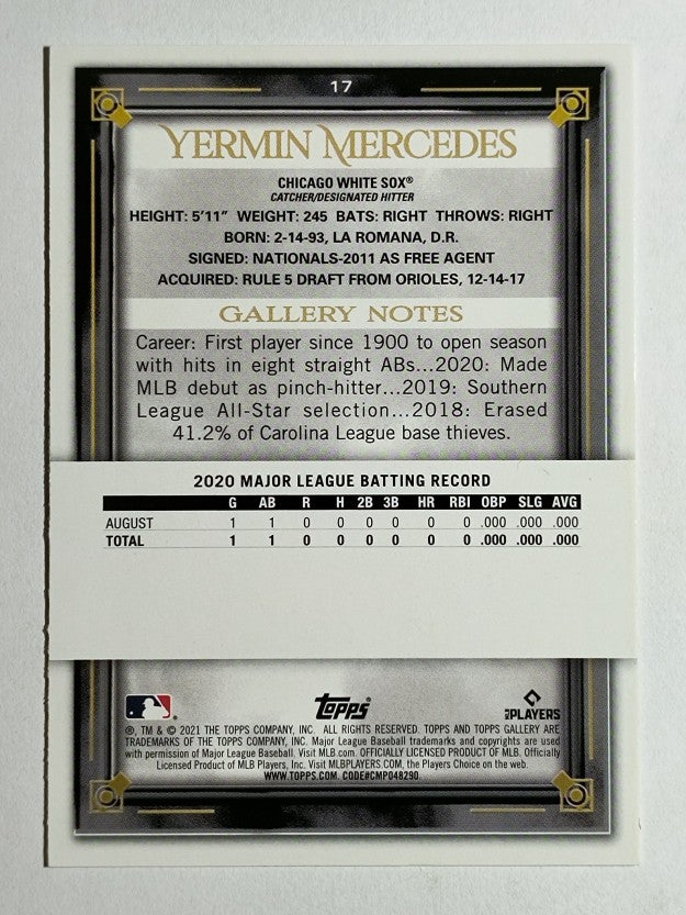 2021 Topps Gallery Rainbow Foil #17 Yermin Mercedes