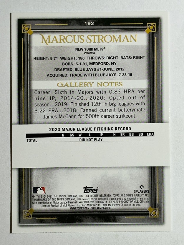 2021 Topps Gallery Rainbow Foil #193 Marcus Stroman