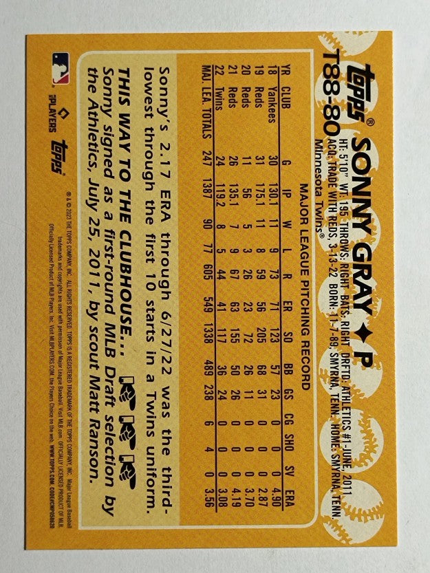 2023 Topps '88 Topps #T8880 Sonny Gray