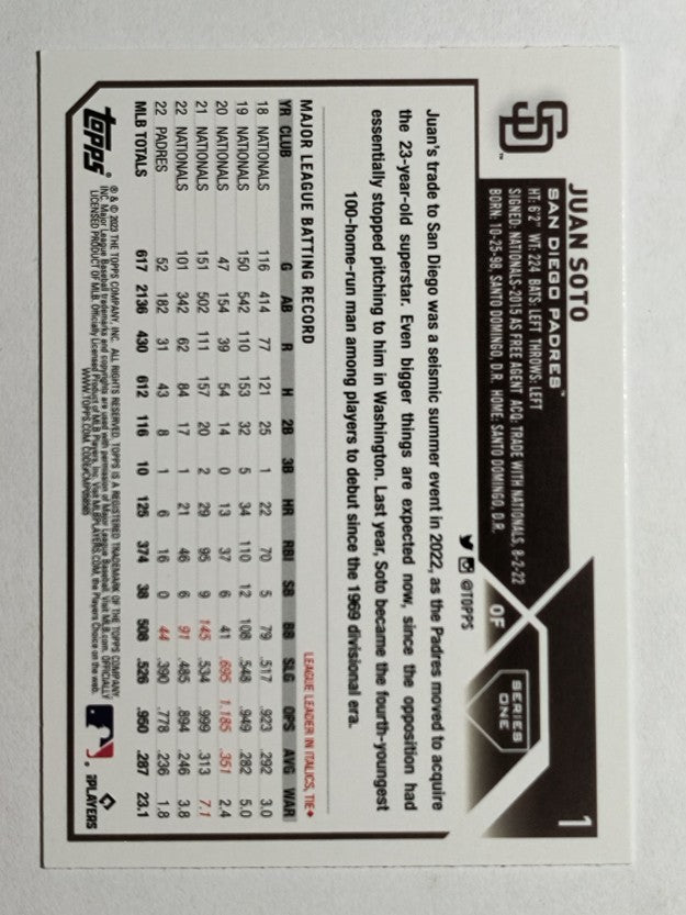 2023 Topps #1 Juan Soto