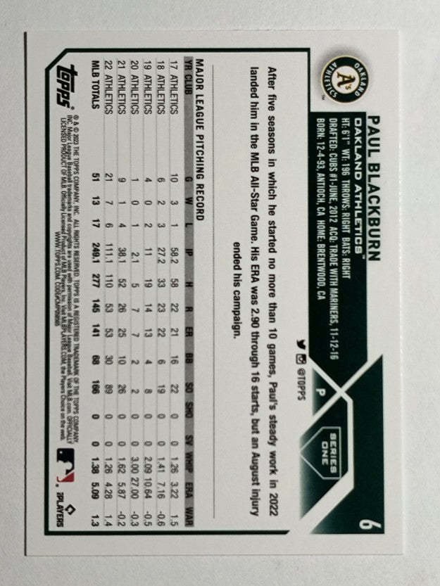 2023 Topps #6 Paul Blackburn
