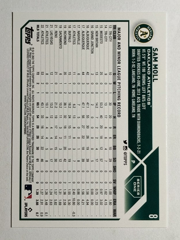 2023 Topps #8 Sam Moll RC