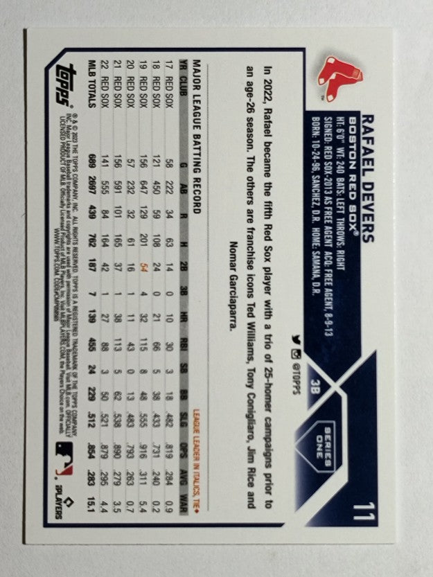 2023 Topps #11 Rafael Devers