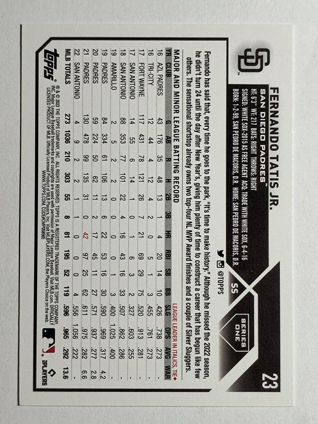 2023 Topps #23 Fernando Tatis Jr.