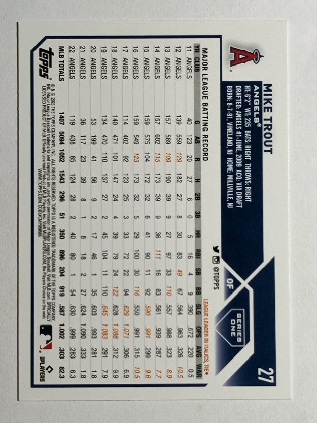 2023 Topps #27 Mike Trout
