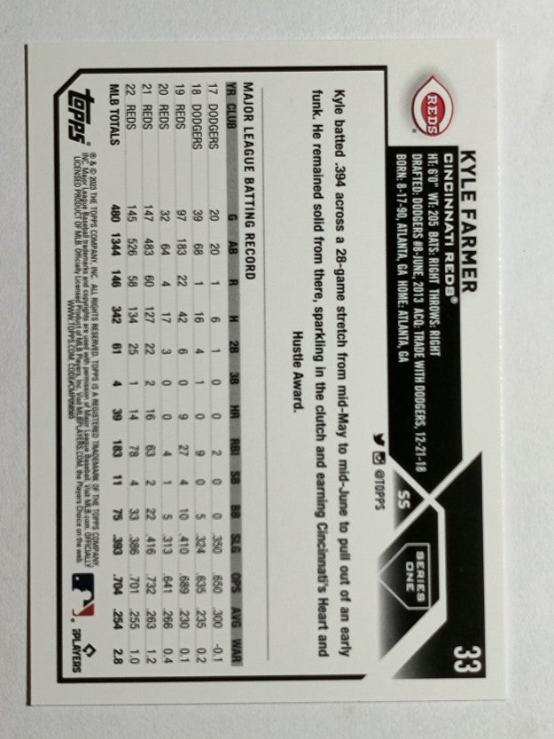 2023 Topps #33 Kyle Farmer