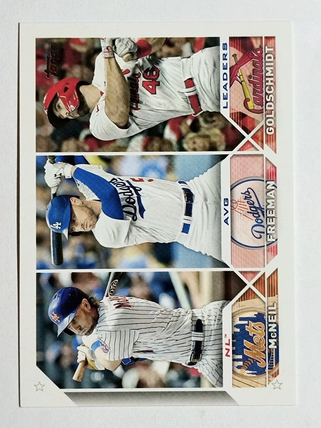 2023 Topps #43 Paul Goldschmidt/Freddie Freeman/Jeff McNeil LL