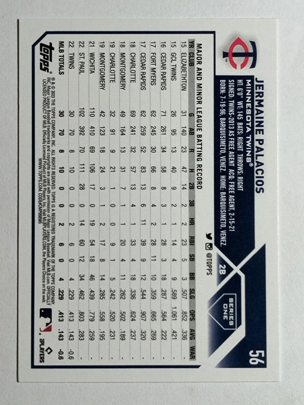 2023 Topps #56 Jermaine Palacios RC