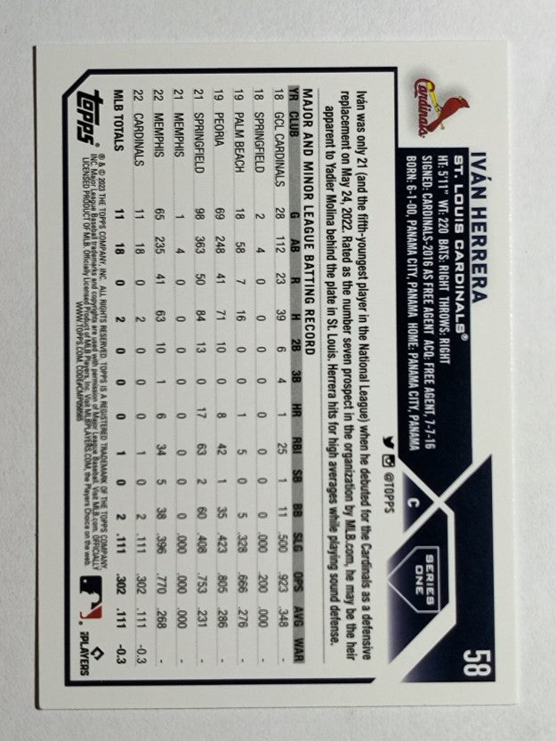 2023 Topps #58 Ivan Herrera RC