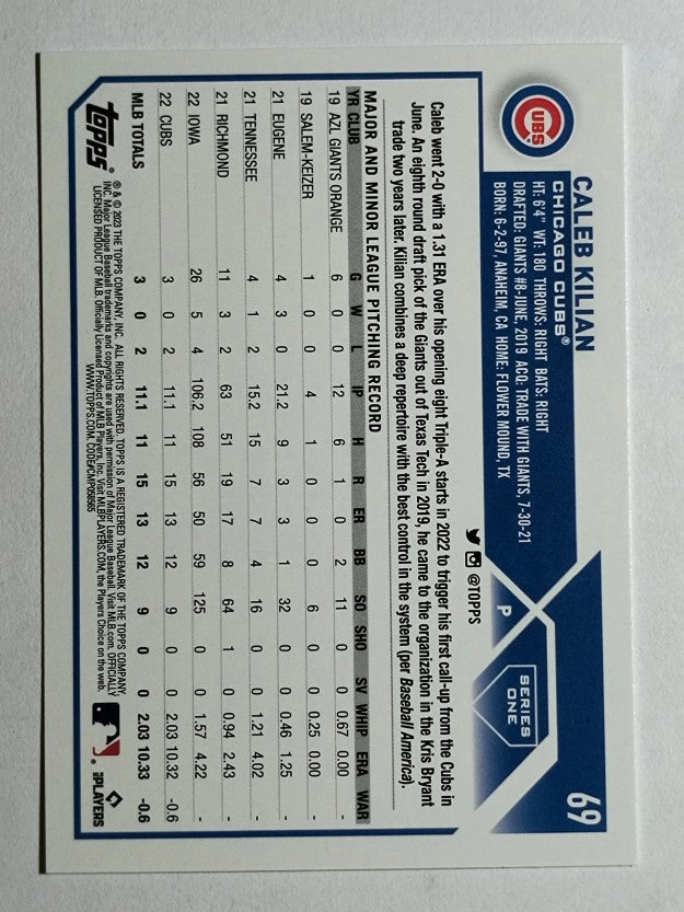 2023 Topps #69 Caleb Kilian RC