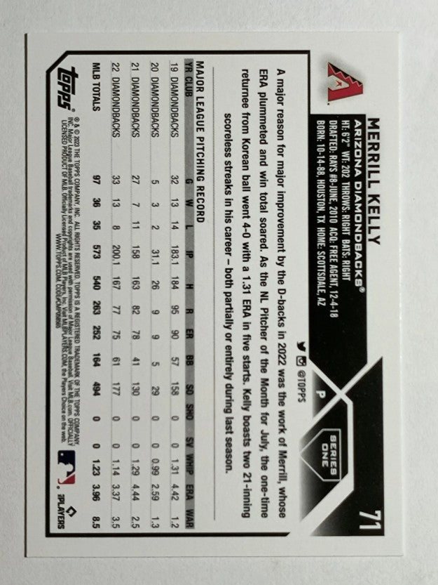 2023 Topps #71 Merrill Kelly