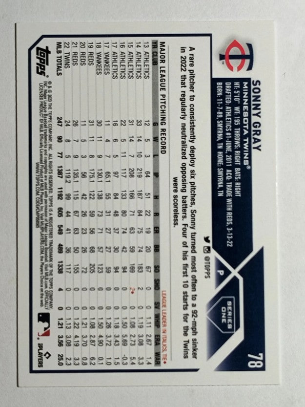 2023 Topps #78 Sonny Gray