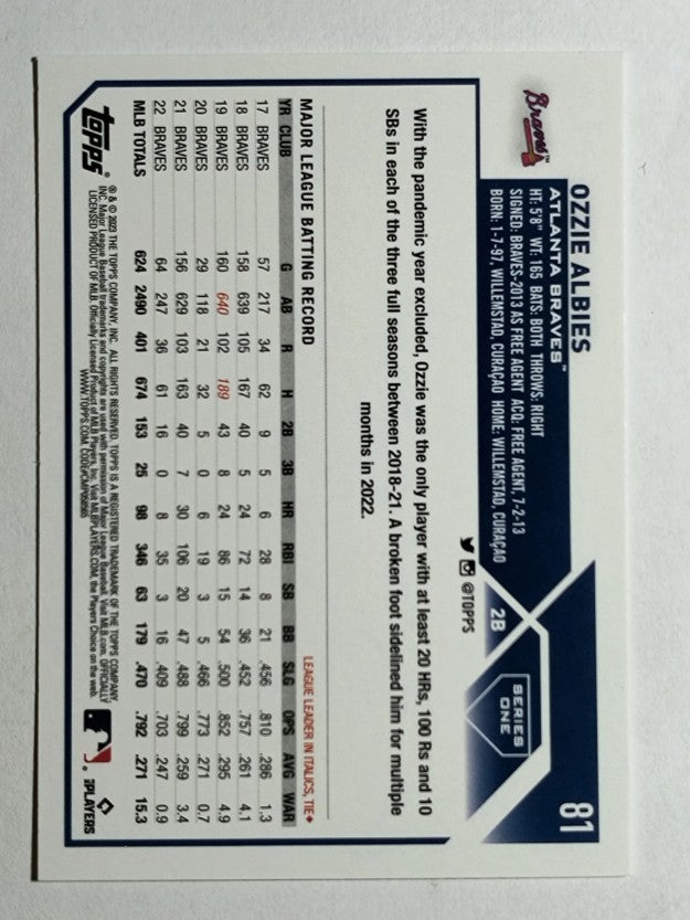 2023 Topps #81 Ozzie Albies