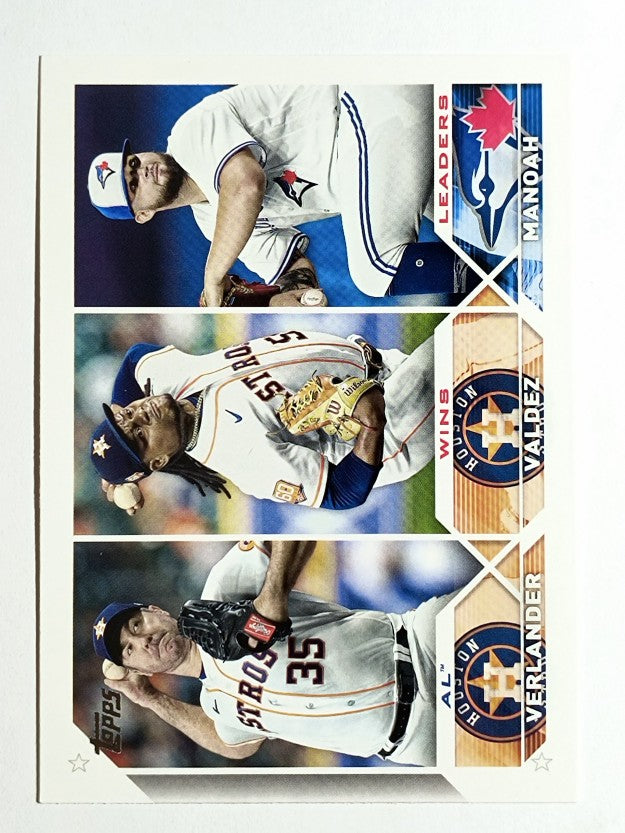 2023 Topps #82 Framber Valdez/Justin Verlander/Alek Manoah LL