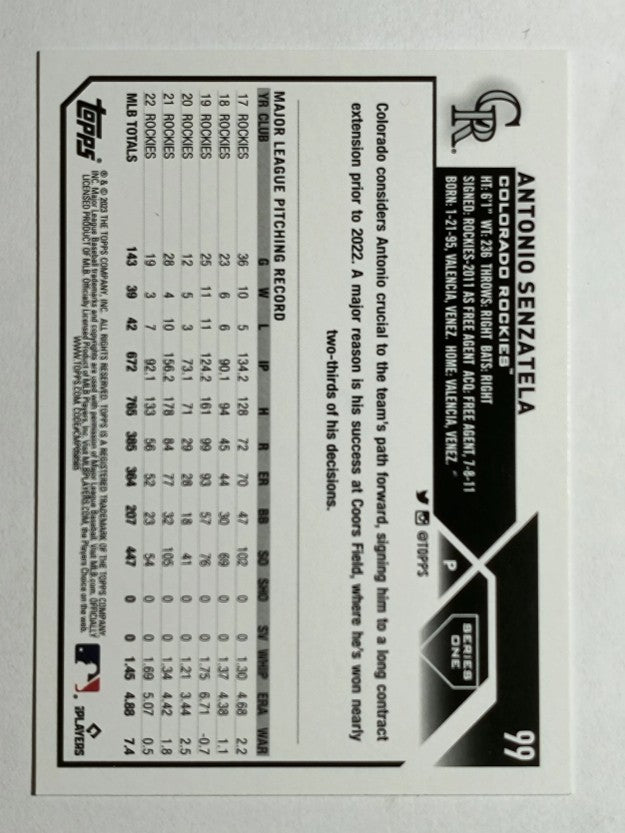 2023 Topps #99 Antonio Senzatela