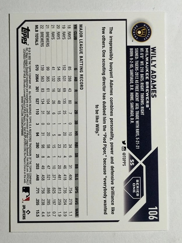 2023 Topps #106 Willy Adames