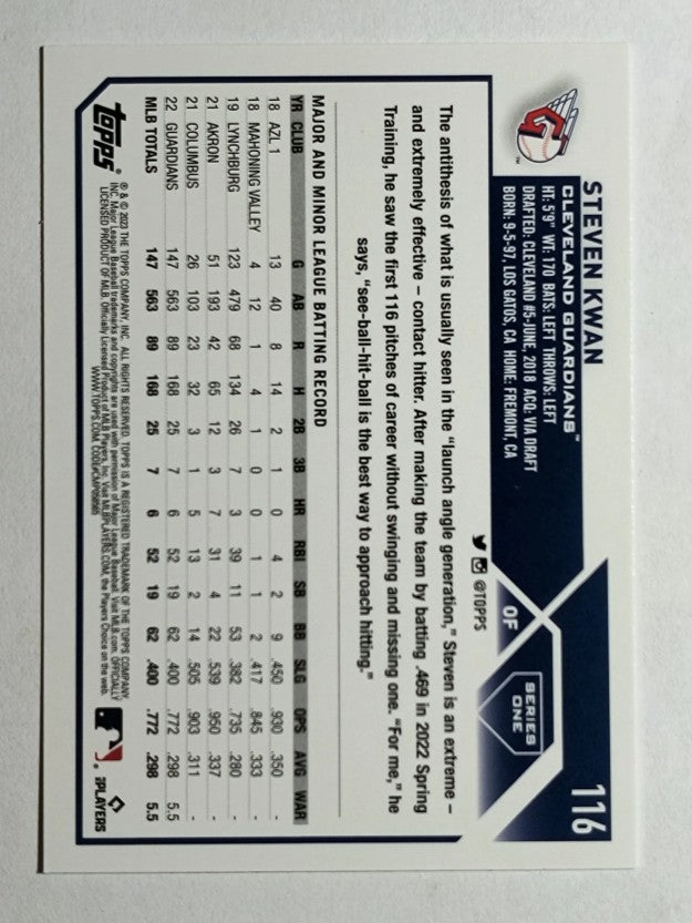 2023 Topps #116 Steven Kwan