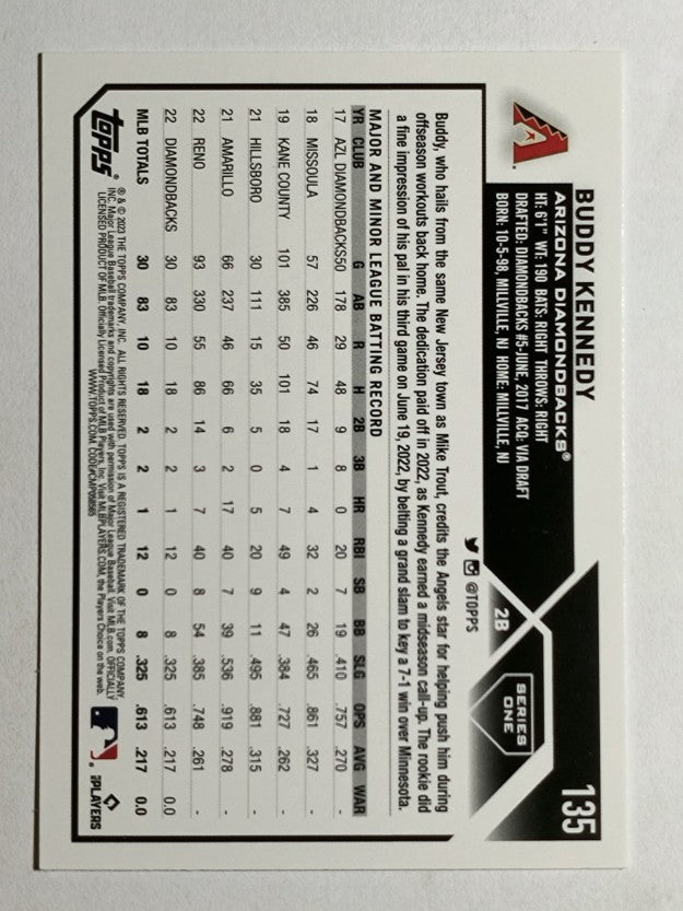 2023 Topps #135 Buddy Kennedy RC